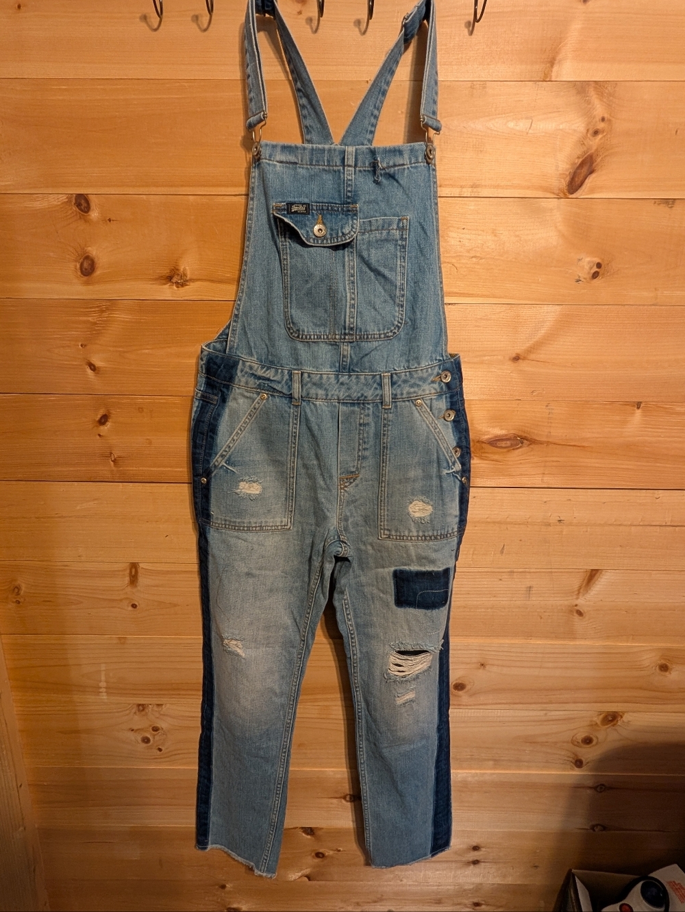 Superdry Denim Overalls, M, Distress, Factory - Picture 5 of 6